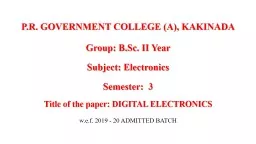 Group: B.Sc. II Year  Subject: Electronics