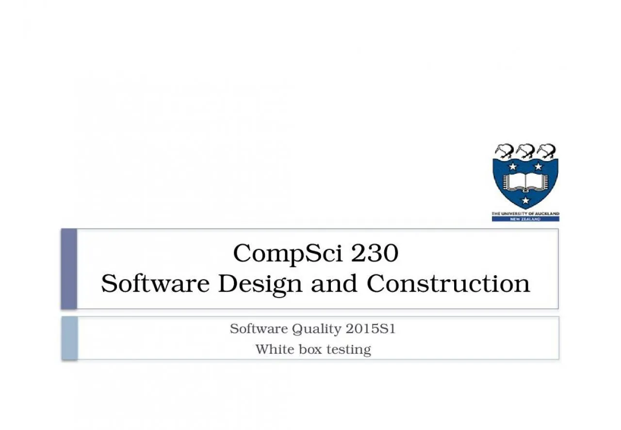 PPT-CompSci 230 Software Design and Construction