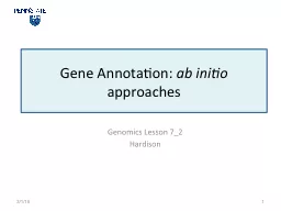 Gene  Annotation:  ab  initio