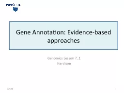 Gene  Annotation: Evidence