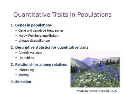 Quantitative Traits in Populations