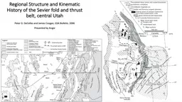 Regional Structure and Kinematic History of the Sevier fold and thrust belt, central Utah