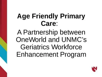 Age Friendly Primary Care