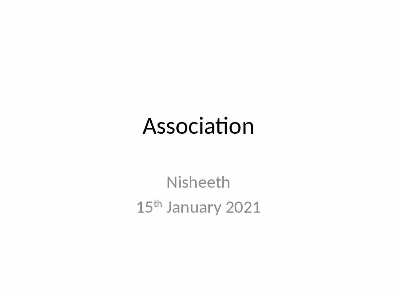 PPT-Association Nisheeth 15 th