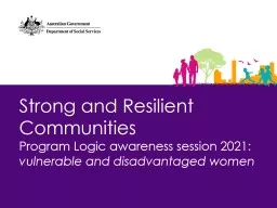 Strong and Resilient Communities