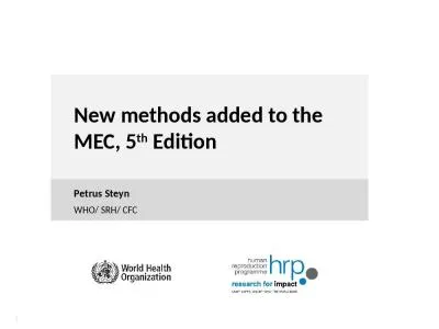 New methods added to the MEC, 5