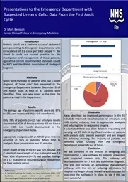 ,    Presentations to the Emergency Department with Suspected Ureteric Colic: Data From the First A