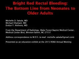 Bright Red Rectal Bleeding: