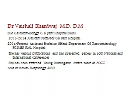 Dr  Vaishali   Bhardwaj  M.D. D.M