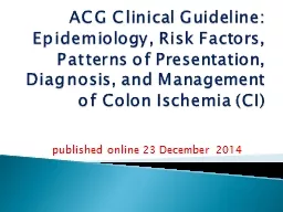 PPT-ACG Clinical Guideline: Epidemiology, Risk Factors,