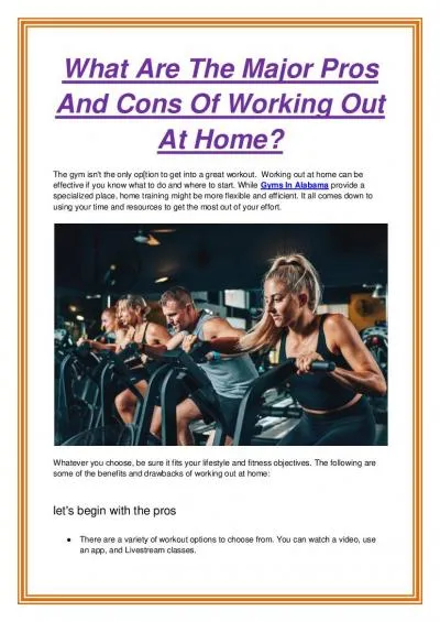 What Are The Major Pros And Cons Of Working Out At Home?