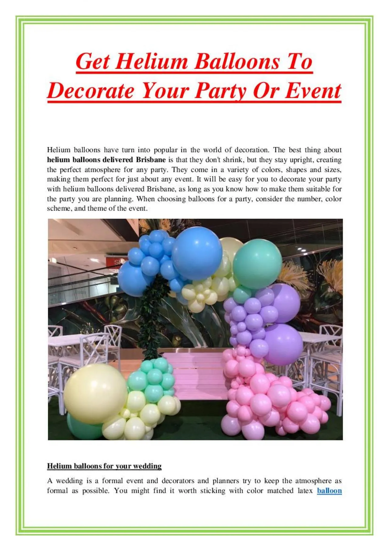 PDF-Get Helium Balloons To Decorate Your Party Or Event