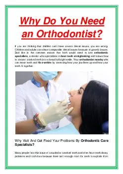 Why Do You Need an Orthodontist?