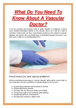 What Do You Need To Know About A Vascular Doctor?
