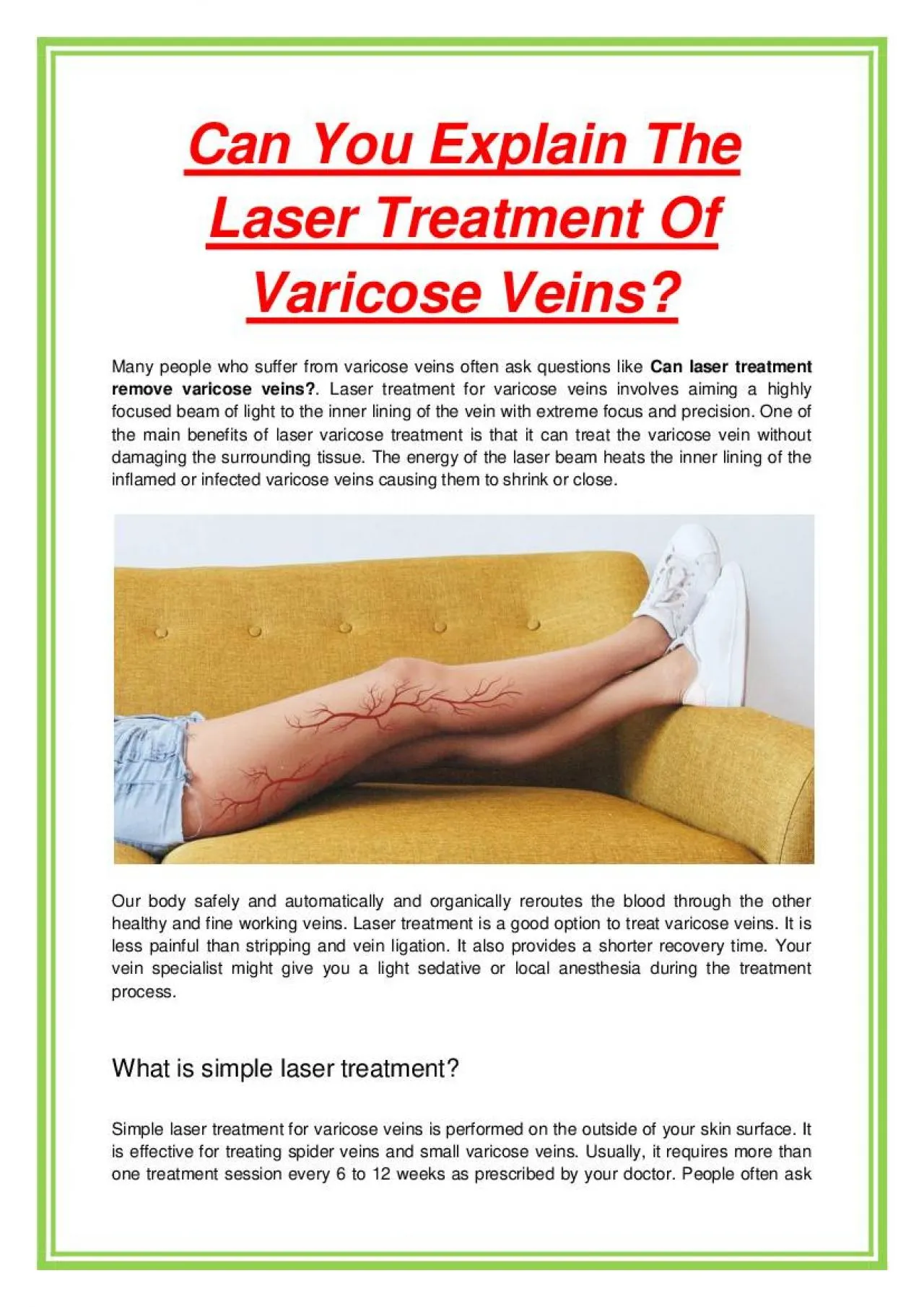 PDF-Can You Explain The Laser Treatment Of Varicose Veins?