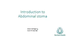 PPT-Introduction to Abdominal stoma