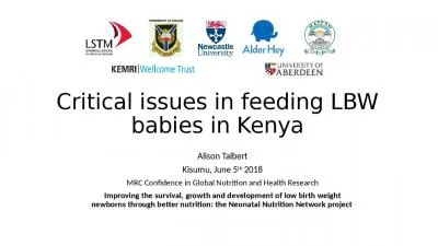 Critical issues in feeding LBW babies in Kenya