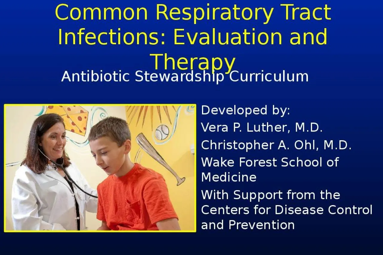 PPT-Common Respiratory Tract Infections: Evaluation and Therapy