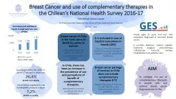 Breast Cancer and use of complementary therapies in the Chilean’s National Health Survey