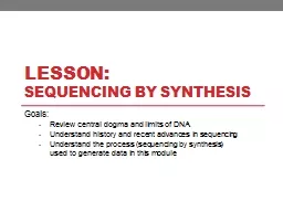 Lesson:  Sequencing by synthesis