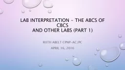 Lab  Interpretation - The ABCs of CBCs