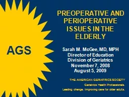 PREOPERATIVE AND PERIOPERATIVE ISSUES IN THE ELDERLY