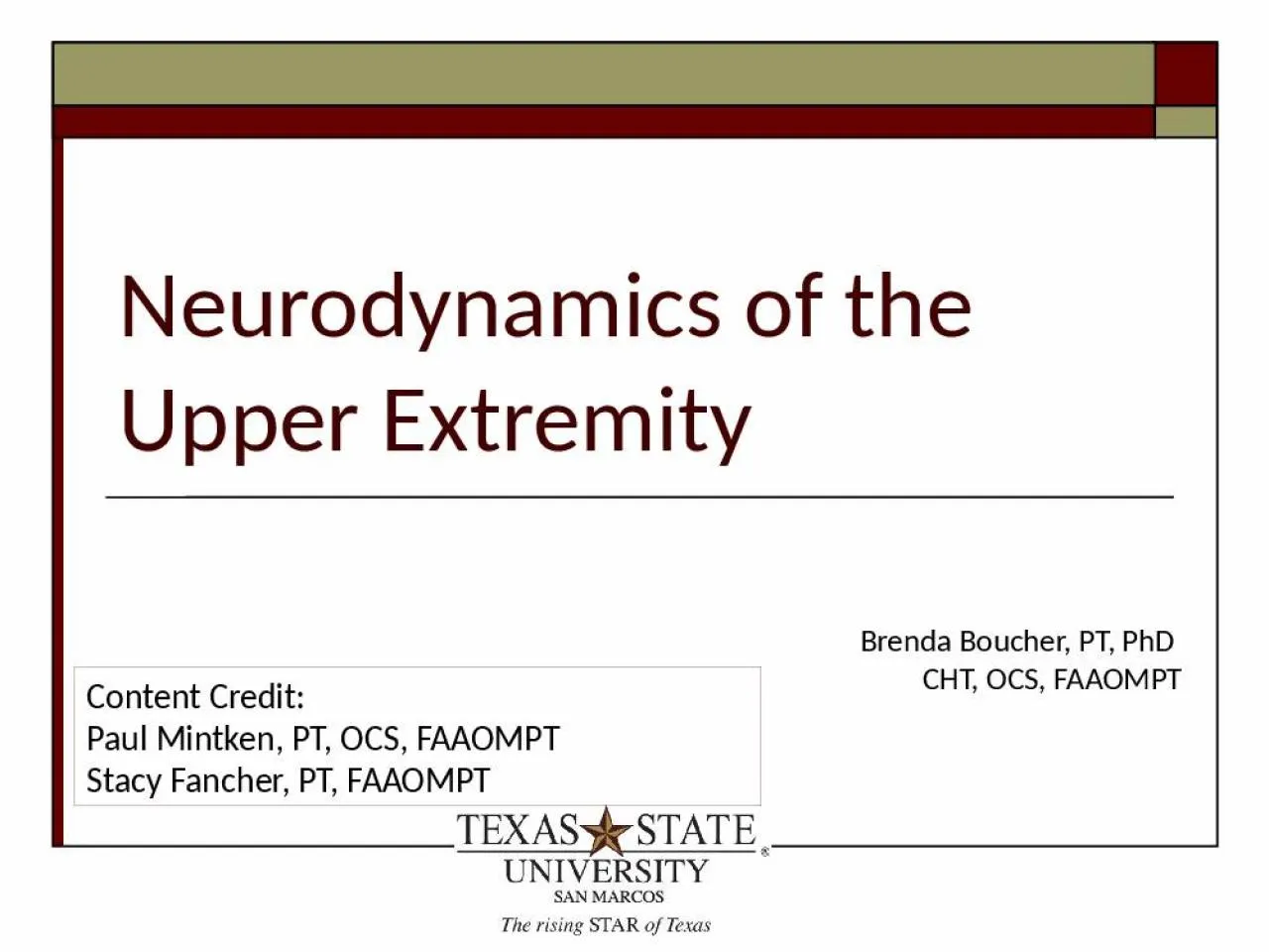 PPT-Neurodynamics of the Upper Extremity