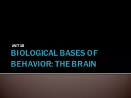 BIOLOGICAL BASES OF BEHAVIOR: THE BRAIN