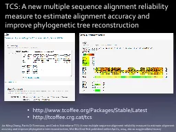 TCS: A new multiple sequence alignment reliability measure to estimate alignment accuracy and impro