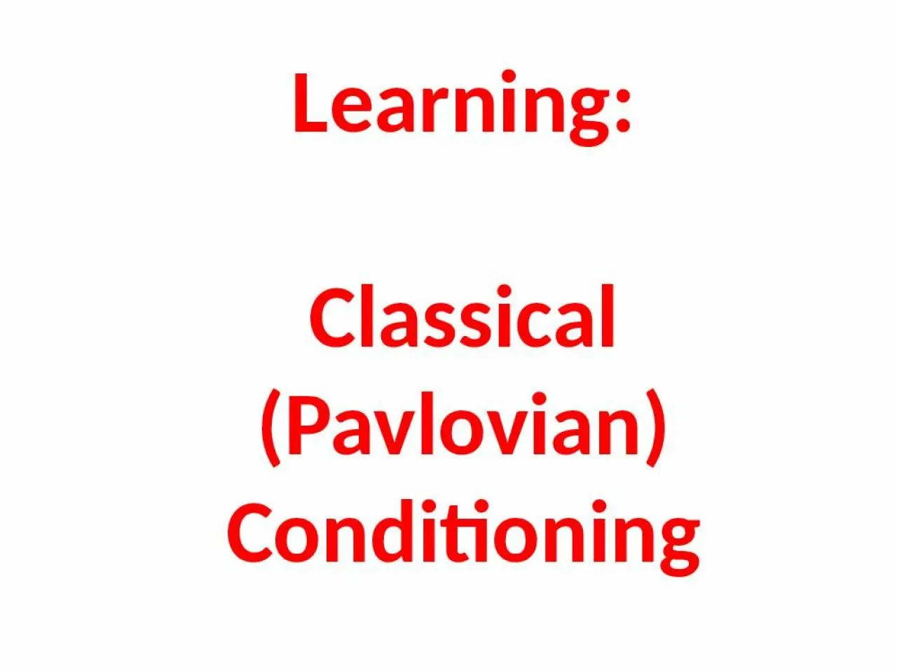 PPT-Learning: Classical (Pavlovian)