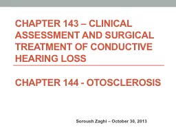 CHAPTER 143 – Clinical Assessment and Surgical Treatment of Conductive Hearing
