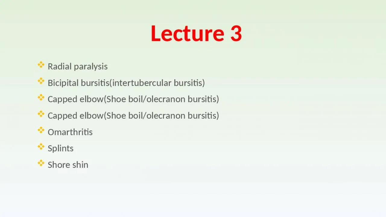 PPT-Radial paralysis Bicipital