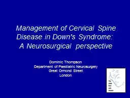 Management of Cervical Spine Disease in Down's Syndrome: 