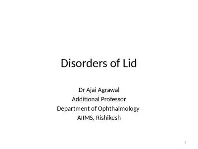 Disorders of Lid Dr  Ajai