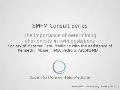 SMFM  Consult Series The importance of determining