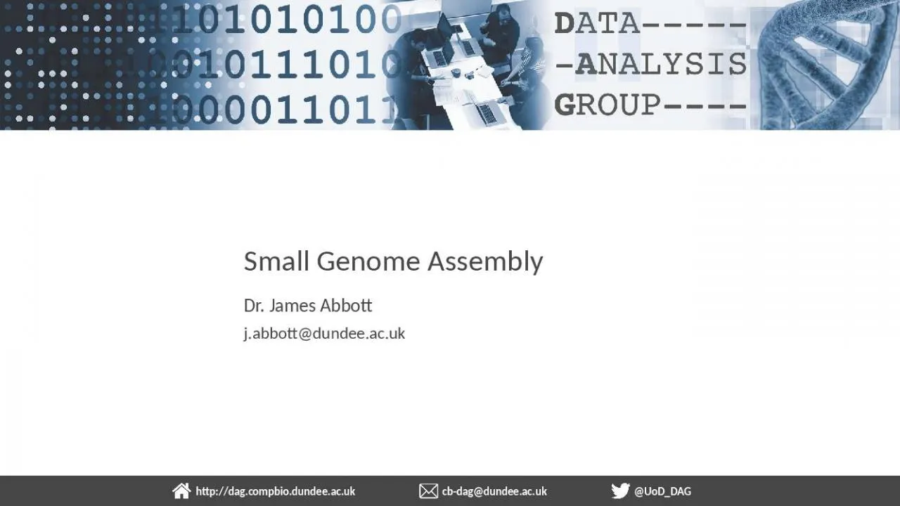 PPT-Dr. James Abbott Small Genome Assembly