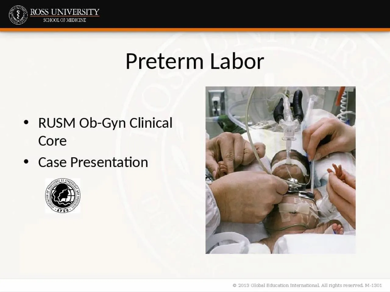 PPT-Preterm Labor RUSM Ob-Gyn Clinical Core