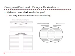 Compare/Contrast Essay - Brainstorm