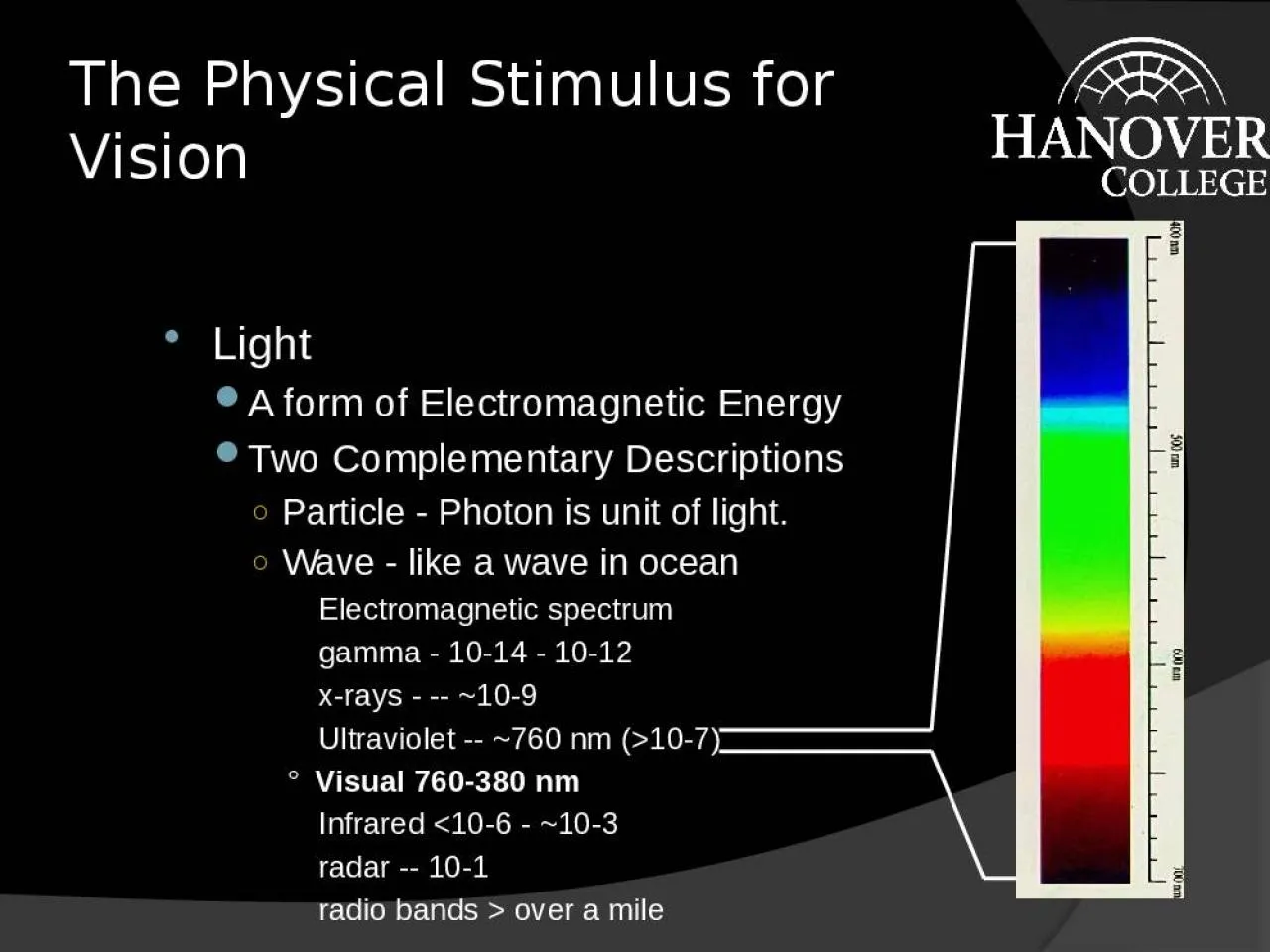 PPT-The Physical Stimulus for Vision