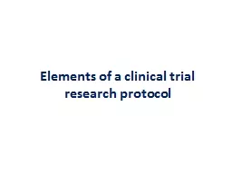 Elements of a  clinical trial research
