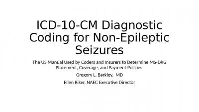 ICD-10-CM Diagnostic Coding for Non-Epileptic Seizures