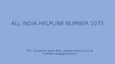 ALL INDIA HELPLINE NUMBER 1075