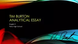 Tim Burton  Analytical Essay