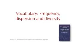 Vocabulary: Frequency, dispersion and diversity