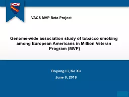 Genome-wide association study of tobacco smoking among European Americans in Million Veteran Progra