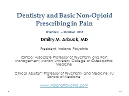 Dentistry and Basic Non-Opioid Prescribing