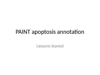 PAINT apoptosis annotation