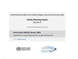 Family Planning through the lens of global strategies, measurement and human rights