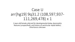 Case U arr [hg19] 9q31.2 (108,597,937-111,269,478) x 1