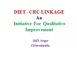 DIET - CRC LINKAGE An   I